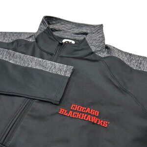 Footjoy Women's XL 1/4 Zip Golf Sweatshirt Chicago Blackhawks Black Gray‎